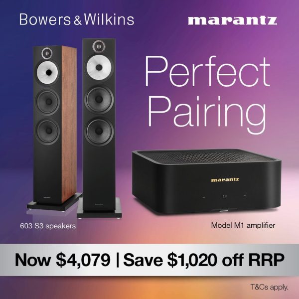 Bowers & Wilkins 603 S3 Speakers & Marantz M1 Streaming Amplifier Bundle
